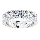 10K Gold Oval Natural Diamond Shared-Prong Eternity Band – 5x3 mm Stones - White Gold - view 3