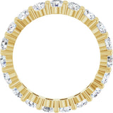 14K Gold Round Lab-Grown Diamond Shared-Prong Eternity Band – 3.2 mm Stones - Yellow Gold - view 2