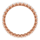 14K Gold Marquise Natural Diamond Shared-Prong Eternity Band – 4x2 mm Stones - Rose Gold - view 2