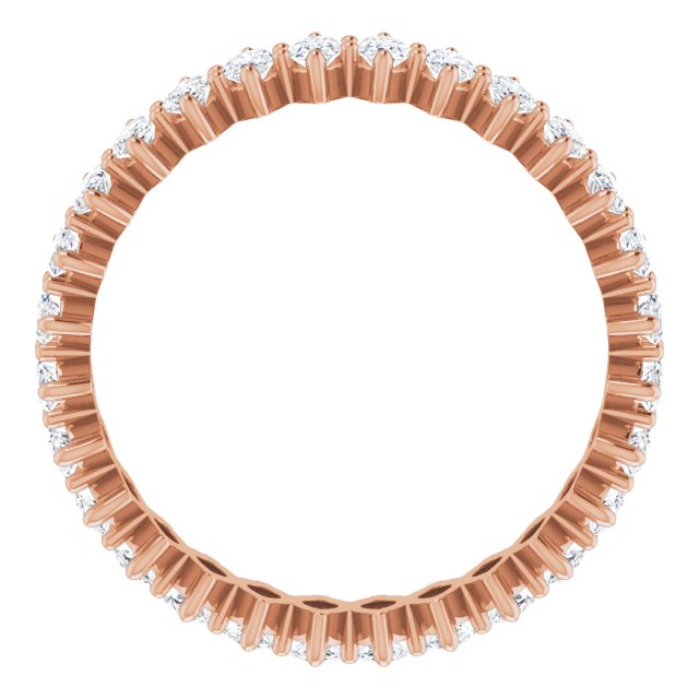 14K Gold Marquise Natural Diamond Shared-Prong Eternity Band – 4x2 mm Stones - Rose Gold - view 2