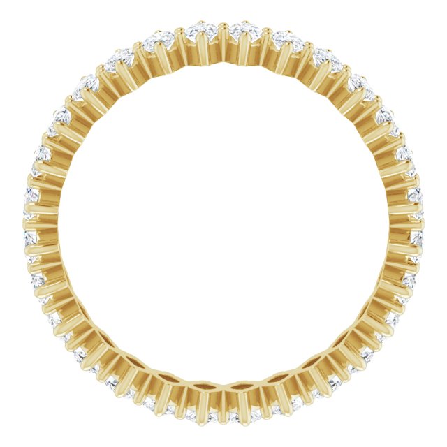 14K Gold Marquise Lab-Grown Diamond Shared-Prong Eternity Band – 4x2 mm Stones - Yellow Gold - view 2