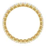 14K Gold Marquise Natural Diamond Shared-Prong Eternity Band – 4x2 mm Stones - Yellow Gold - view 2