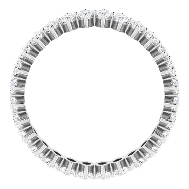 14K Gold Marquise Lab-Grown Diamond Shared-Prong Eternity Band – 4x2 mm Stones - White Gold - view 2