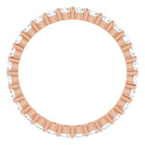 10K Gold Round Natural Diamond Shared-Prong Eternity Band – 2 mm Stones - Rose Gold - view 2