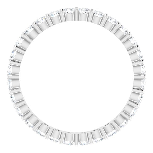 10K Gold Round Natural Diamond Shared-Prong Eternity Band – 2 mm Stones - White Gold - view 2