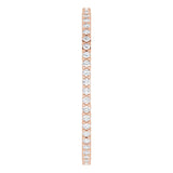10K Gold Round Natural Diamond Shared-Prong Eternity Band – 1 mm Stones - Rose Gold - view 4