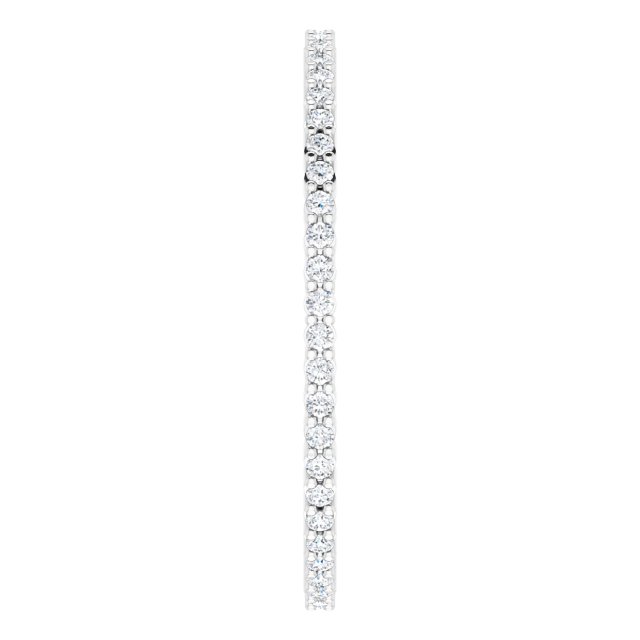 10K Gold Round Lab-Grown Diamond Shared-Prong Eternity Band – 1 mm Stones - White Gold - view 4