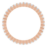 10K Gold Square Natural Diamond Shared-Prong Eternity Band – 1.5x1.5 mm Stones - Rose Gold - view 2