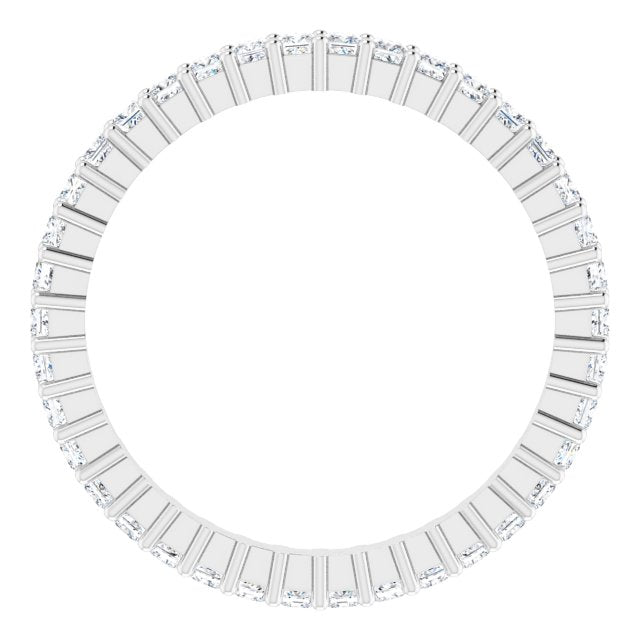 10K Gold Square Natural Diamond Shared-Prong Eternity Band – 1.5x1.5 mm Stones - White Gold - view 2