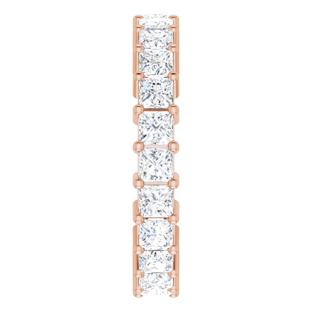 10K Gold Square Lab-Grown Diamond Shared-Prong Eternity Band – 2.75x2.75 mm Stones - Rose Gold - view 4