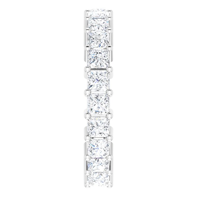 10K Gold Square Lab-Grown Diamond Shared-Prong Eternity Band – 2.75x2.75 mm Stones - White Gold - view 4