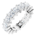 10K Gold Square Lab-Grown Diamond Shared-Prong Eternity Band – 3.75x3.75 mm Stones - White Gold
