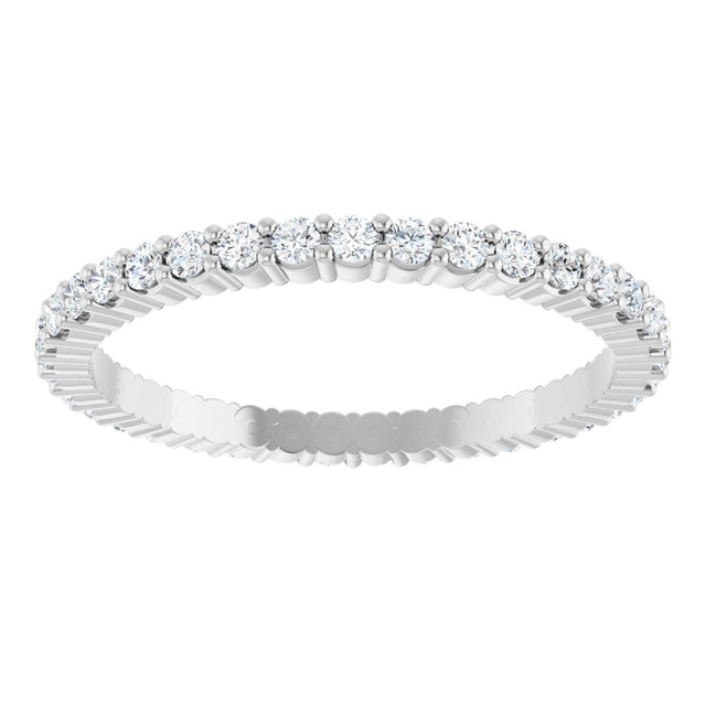 10K Gold Round Lab-Grown Diamond Shared-Prong Eternity Band – 1.5 mm Stones - White Gold - view 3