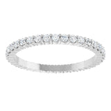 10K Gold Round Natural Diamond Shared-Prong Eternity Band – 1.5 mm Stones - White Gold - view 3