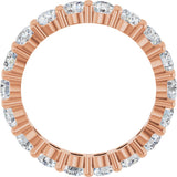 10K Gold Round Lab-Grown Diamond Shared-Prong Eternity Band – 3.4 mm Stones - Rose Gold - view 2