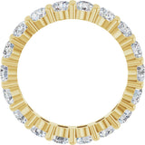 14K Gold Round Lab-Grown Diamond Shared-Prong Eternity Band – 3.4 mm Stones - Yellow Gold - view 2