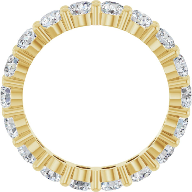 14K Gold Round Lab-Grown Diamond Shared-Prong Eternity Band – 3.4 mm Stones - Yellow Gold - view 2