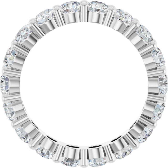 10K Gold Round Natural Diamond Shared-Prong Eternity Band – 3.4 mm Stones - White Gold - view 2
