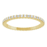 14K Gold Round Lab-Grown Diamond Shared-Prong Eternity Band – 1.3 mm Stones - Yellow Gold - view 3