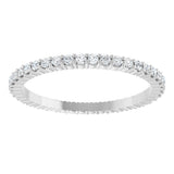 10K Gold Round Lab-Grown Diamond Shared-Prong Eternity Band – 1.3 mm Stones - White Gold - view 3