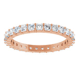 14K Gold Asscher Lab-Grown Diamond Shared-Prong Eternity Band – 2x2 mm Stones - Rose Gold - view 3