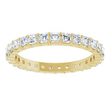 14K Gold Asscher Lab-Grown Diamond Shared-Prong Eternity Band – 2x2 mm Stones - Yellow Gold - view 3