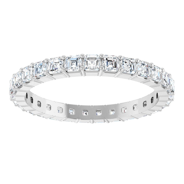 14K Gold Asscher Lab-Grown Diamond Shared-Prong Eternity Band – 2x2 mm Stones - White Gold - view 3