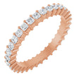 14K Gold Square Natural Diamond Shared-Prong Eternity Band – 1.75x1.75 mm Stones - Rose Gold