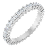 Platinum Square Natural Diamond Shared-Prong Eternity Band – 1.75x1.75 mm Stones