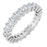 10K Gold Square Natural Diamond Shared-Prong Eternity Band – 2.75x2.75 mm Stones - White Gold