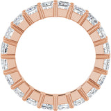 10K Gold Square Natural Diamond Shared-Prong Eternity Band – 3.25x3.25 mm Stones - Rose Gold - view 2