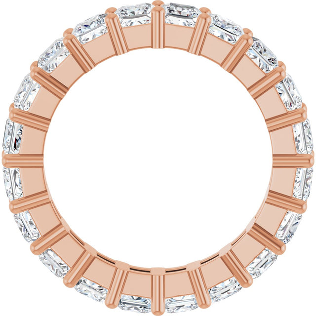 10K Gold Square Natural Diamond Shared-Prong Eternity Band – 3.25x3.25 mm Stones - Rose Gold - view 2