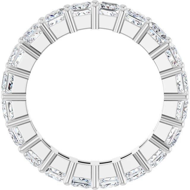 10K Gold Square Natural Diamond Shared-Prong Eternity Band – 3.25x3.25 mm Stones - White Gold - view 2