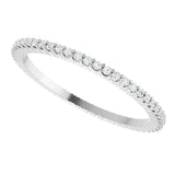 10K Gold Round Natural Diamond Shared-Prong Eternity Band – 1 mm Stones - White Gold - view 5