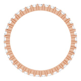 10K Gold Round Lab-Grown Diamond Shared-Prong Eternity Band – 1.5 mm Stones - Rose Gold - view 2