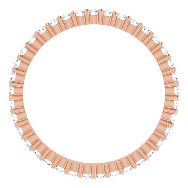 10K Gold Round Lab-Grown Diamond Shared-Prong Eternity Band – 1.5 mm Stones - Rose Gold - view 2
