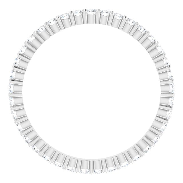 10K Gold Round Lab-Grown Diamond Shared-Prong Eternity Band – 1.5 mm Stones - White Gold - view 2