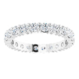 10K Gold Round Lab-Grown Diamond Shared-Prong Eternity Band – 2.75 mm Stones - White Gold - view 3