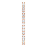 10K Gold Round Lab-Grown Diamond Shared-Prong Eternity Band – 1.3 mm Stones - Rose Gold - view 4