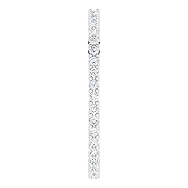 10K Gold Round Lab-Grown Diamond Shared-Prong Eternity Band – 1.3 mm Stones - White Gold - view 4