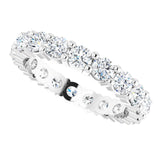 10K Gold Round Natural Diamond Shared-Prong Eternity Band – 3.2 mm Stones - White Gold - view 5