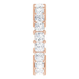 10K Gold Square Lab-Grown Diamond Shared-Prong Eternity Band – 3x3 mm Stones - Rose Gold - view 4