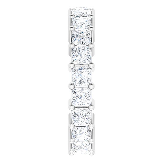 10K Gold Square Lab-Grown Diamond Shared-Prong Eternity Band – 3x3 mm Stones - White Gold - view 4