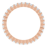 10K Gold Square Natural Diamond Shared-Prong Eternity Band – 1.75x1.75 mm Stones - Rose Gold - view 2