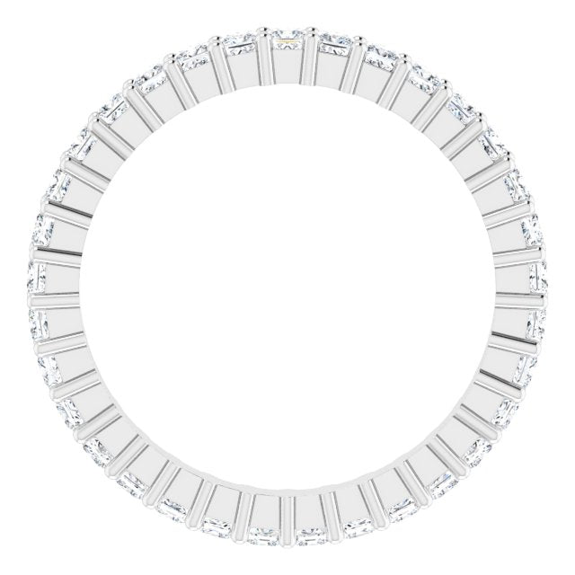10K Gold Square Natural Diamond Shared-Prong Eternity Band – 1.75x1.75 mm Stones - White Gold - view 2
