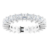 10K Gold Square Lab-Grown Diamond Shared-Prong Eternity Band – 2.75x2.75 mm Stones - White Gold - view 3