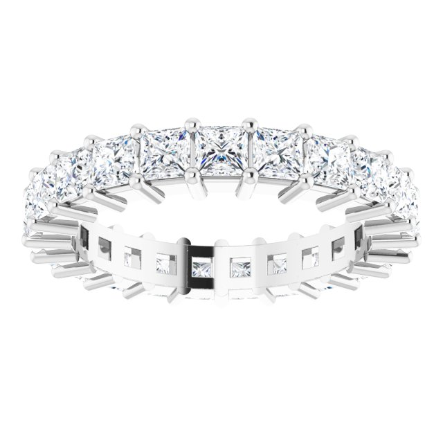 10K Gold Square Lab-Grown Diamond Shared-Prong Eternity Band – 2.75x2.75 mm Stones - White Gold - view 3