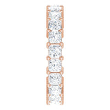 10K Gold Square Lab-Grown Diamond Shared-Prong Eternity Band – 3x3 mm Stones - Rose Gold - view 4