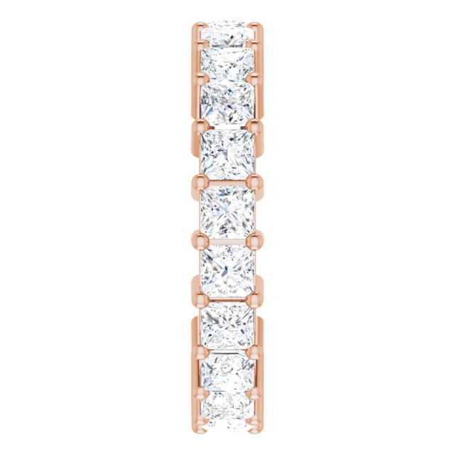 10K Gold Square Lab-Grown Diamond Shared-Prong Eternity Band – 3x3 mm Stones - Rose Gold - view 4