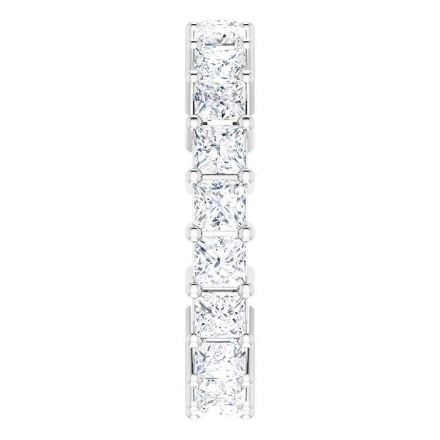 10K Gold Square Lab-Grown Diamond Shared-Prong Eternity Band – 3x3 mm Stones - White Gold - view 4